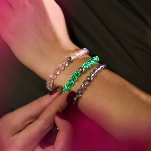 Mini Teal Firefly Glass x Red String Bracelet